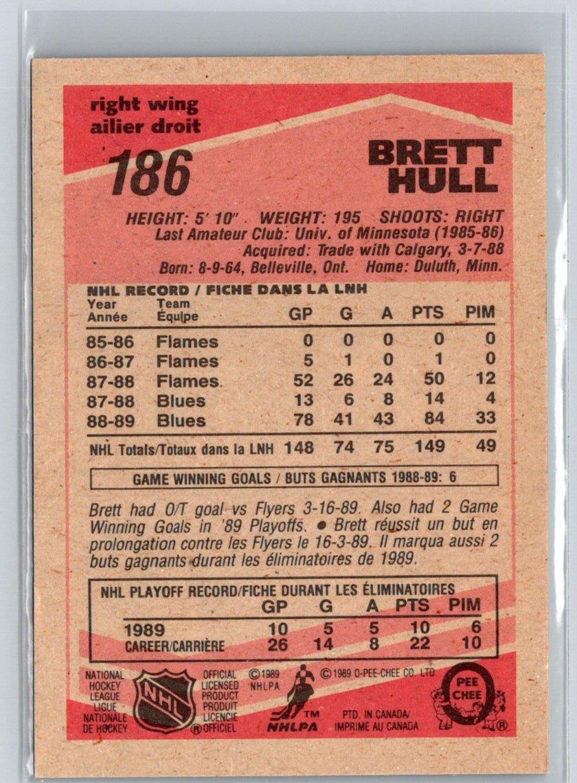 1989-90 O-Pee-Chee #186 Brett Hull W04