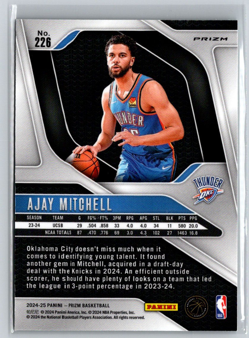 2024-25 Panini Prizm #226 Ajay Mitchell Prizms Green W12