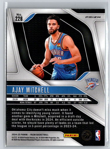2024-25 Panini Prizm #226 Ajay Mitchell Prizms Green W12