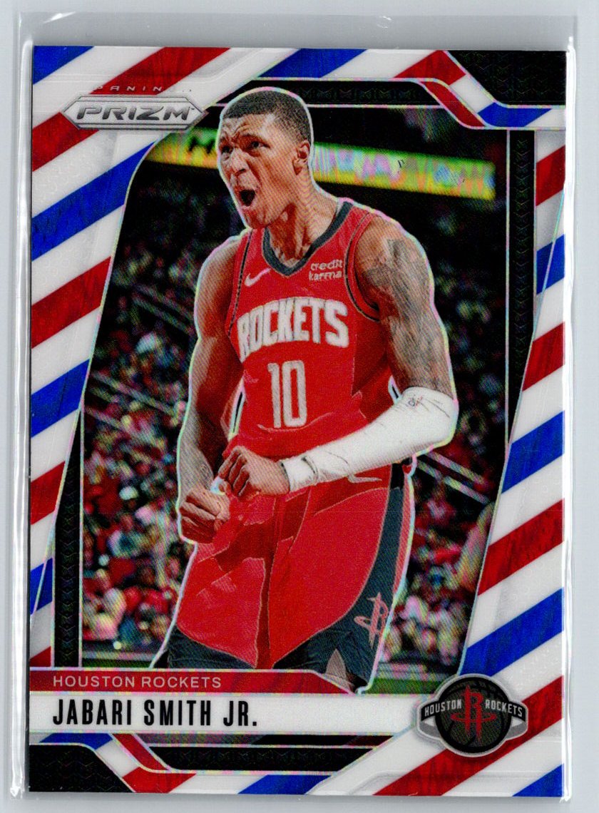 2024-25 Panini Prizm #77 Jabari Smith Jr. Prizms Red White and Blue W12