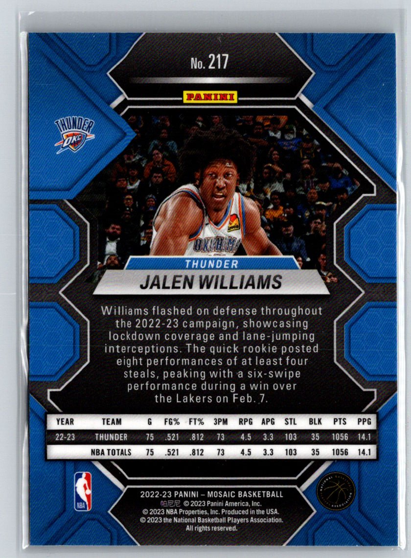2022-23 Panini Mosaic #217 Jalen Williams W12