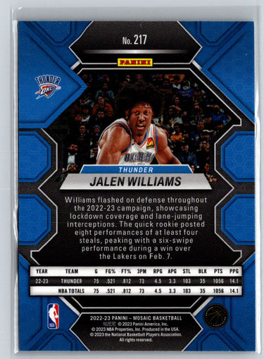 2022-23 Panini Mosaic #217 Jalen Williams W12