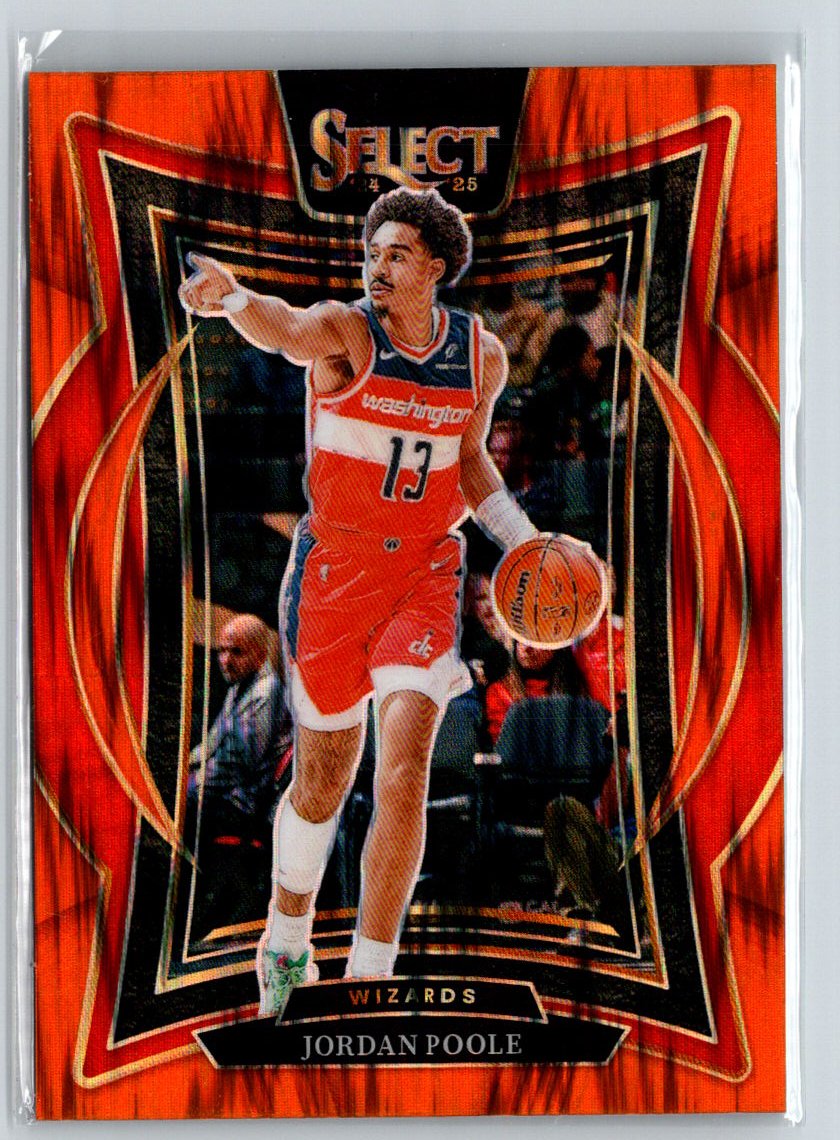 2024-25 Panini Select #17 Jordan Poole Orange Flash Prizm W12