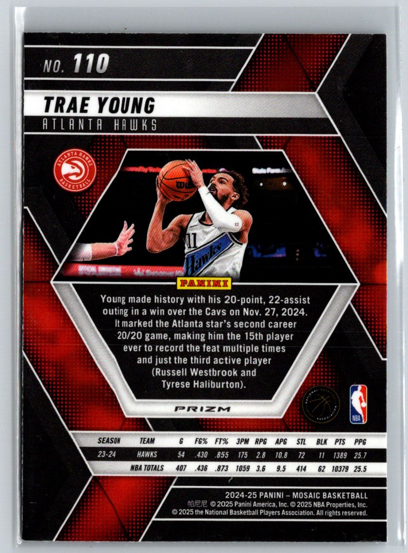 2024-25 Panini Mosaic #110 Trae Young Green Mosaic W13