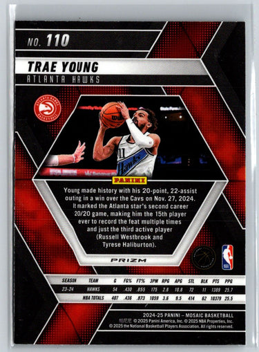 2024-25 Panini Mosaic #110 Trae Young Green Mosaic W13