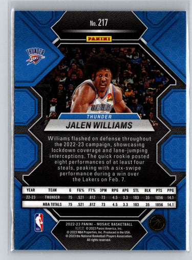 2022-23 Panini Mosaic #217 Jalen Williams W13
