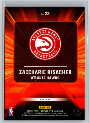 2024-25 Donruss Optic #23 Zaccharie Risacher Express Lane Purple W13