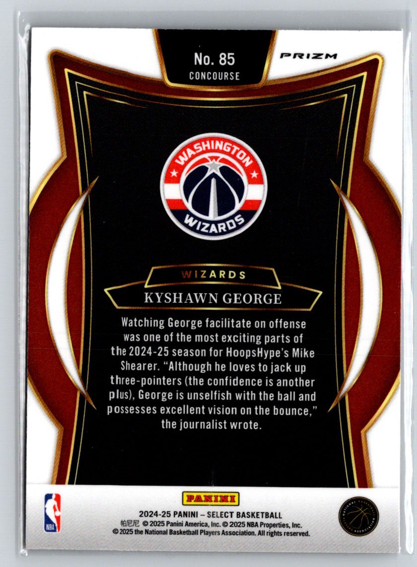 2024-25 Panini Select #85 Kyshawn George Red Cracked Ice Prizm W13