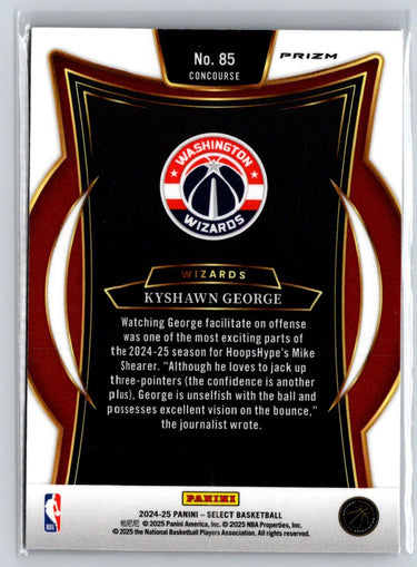 2024-25 Panini Select #85 Kyshawn George Red Cracked Ice Prizm W13