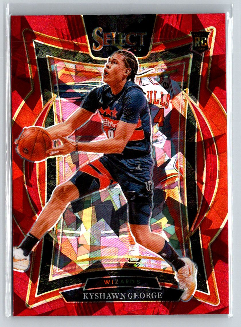 2024-25 Panini Select #85 Kyshawn George Red Cracked Ice Prizm W13