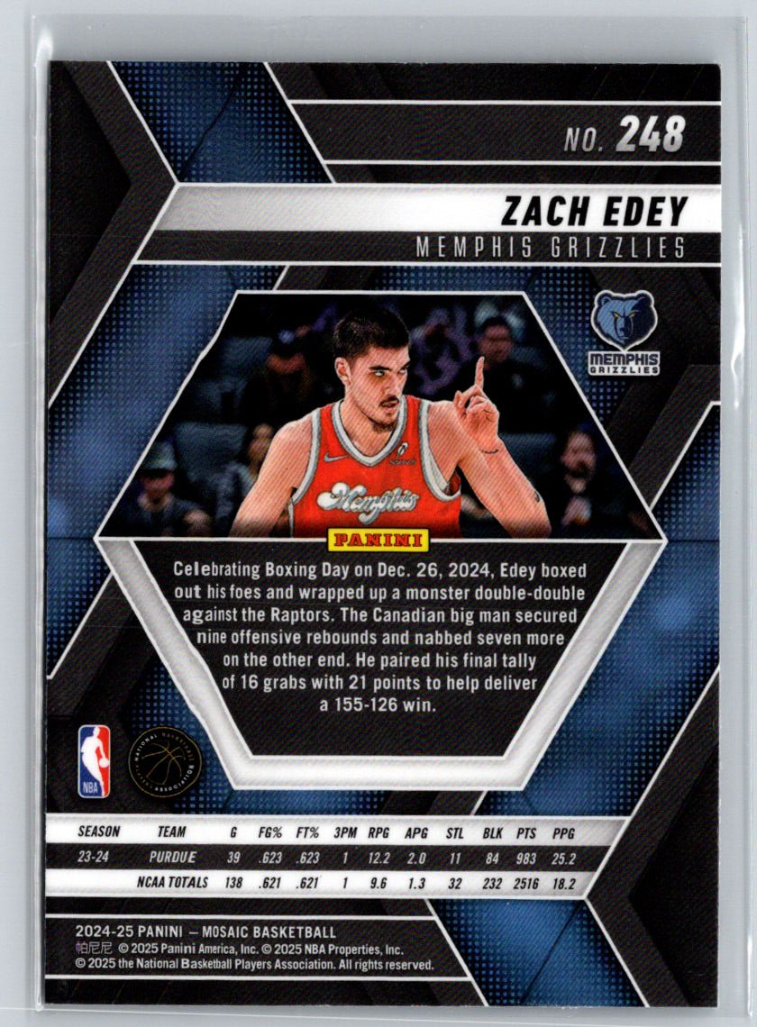 2024-25 Panini Mosaic #248 Zach Edey W14