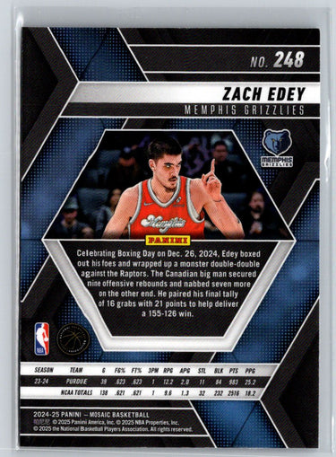2024-25 Panini Mosaic #248 Zach Edey W14