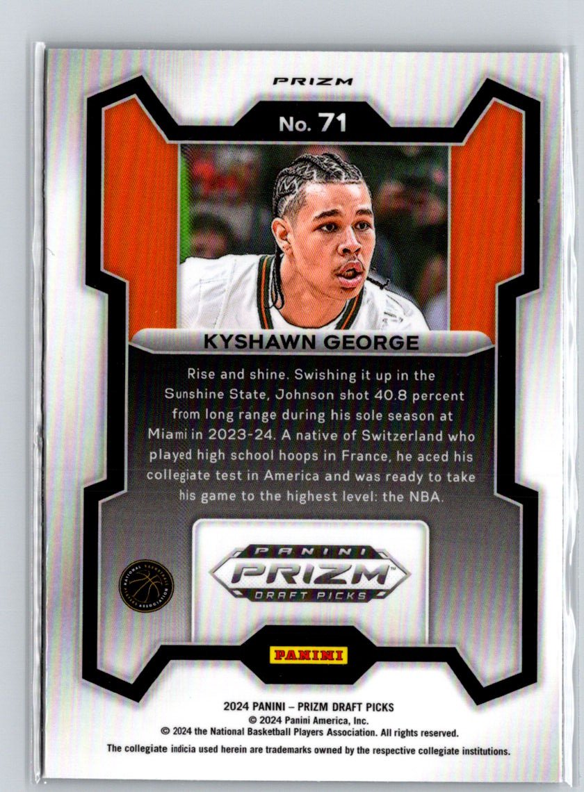 2024 Panini Prizm Draft Picks #71 Kyshawn George Prizms Purple Wave W14