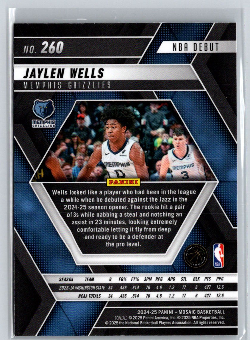 2024-25 Panini Mosaic #260 Jaylen Wells W15