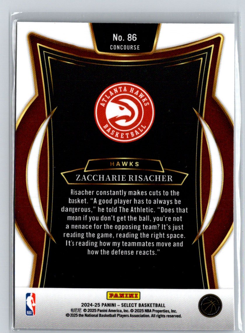 2024-25 Panini Select #86 Zaccharie Risacher Blue (Retail) W15