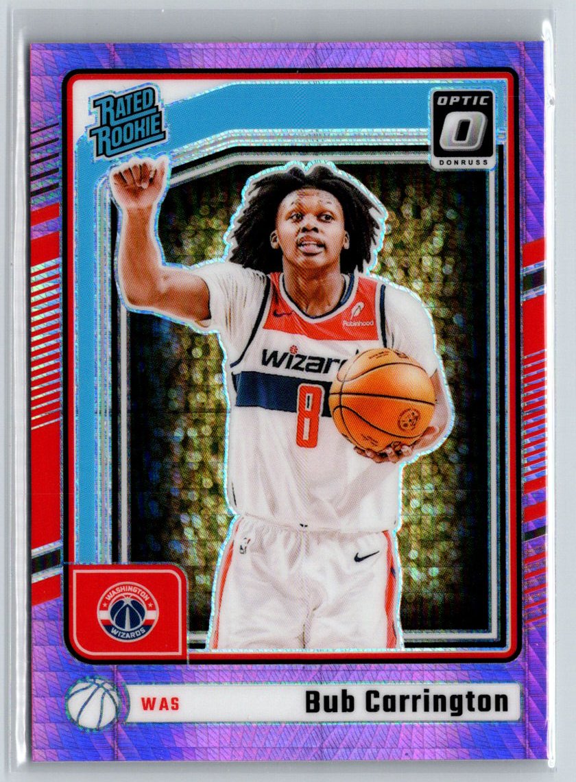 2024-25 Donruss Optic #273 Bub Carrington Hyper Pink W15