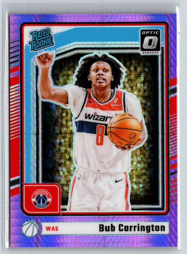 2024-25 Donruss Optic #273 Bub Carrington Hyper Pink W15