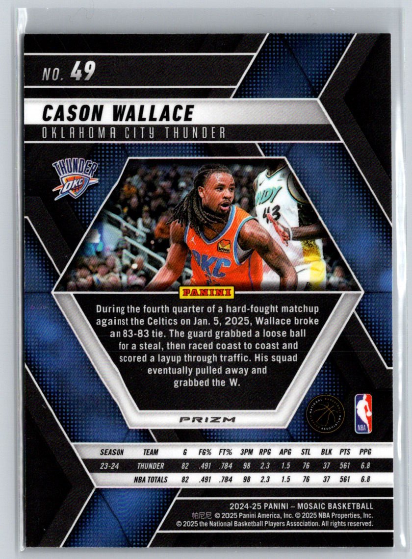 2024-25 Panini Mosaic #49 Cason Wallace Mosaic W15