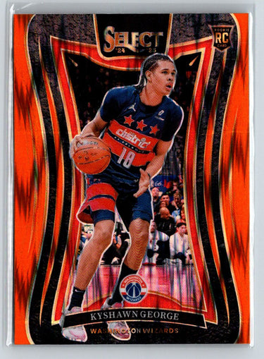 2024-25 Panini Select #374 Kyshawn George Orange Tectonic Prizm W16