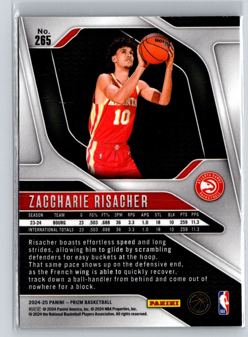 2024-25 Panini Prizm #265 Zaccharie Risacher W16