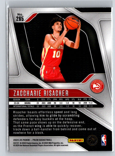 2024-25 Panini Prizm #265 Zaccharie Risacher W16