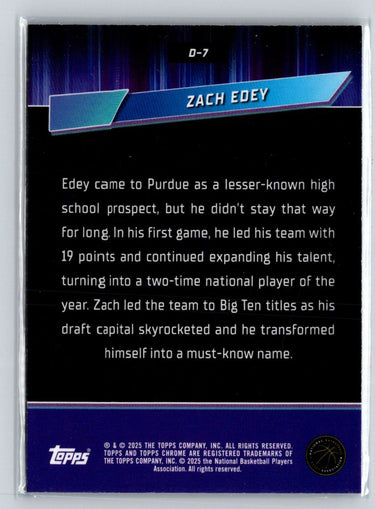 2024-25 Topps Chrome - Destiny #D-7 Zach Edey W17