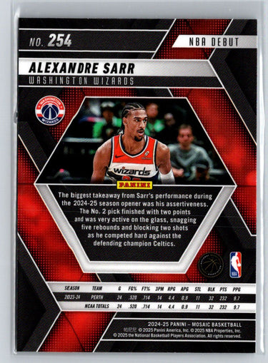 2024-25 Panini Mosaic #254 Alexandre Sarr W17