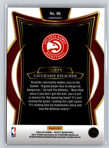 2024-25 Panini Select #86 Zaccharie Risacher Blue (Retail) W17