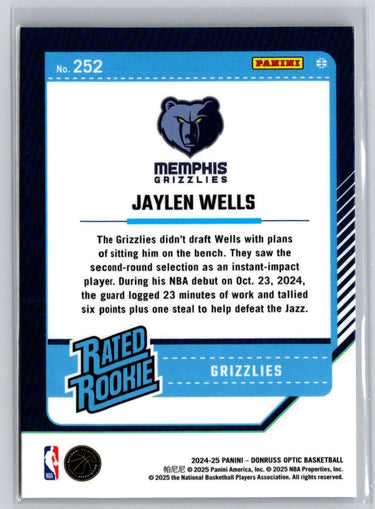 2024-25 Donruss Optic #252 Jaylen Wells W17