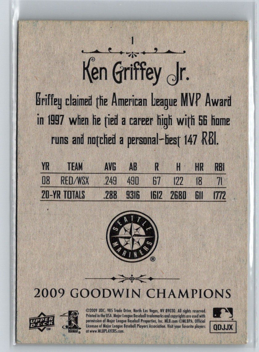2009 Upper Deck Goodwin Champions #1a Ken Griffey Jr. W18