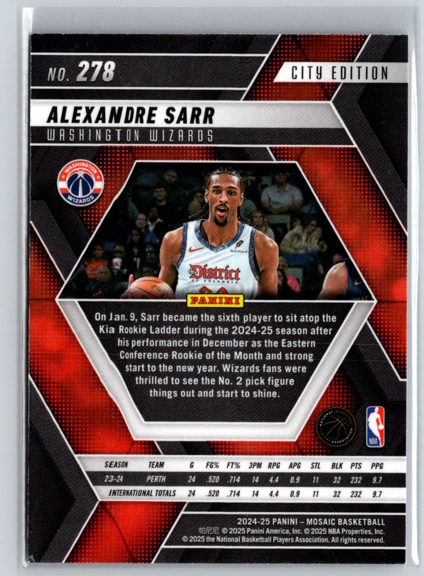 2024-25 Panini Mosaic #278 Alexandre Sarr W18