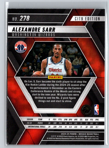 2024-25 Panini Mosaic #278 Alexandre Sarr W18