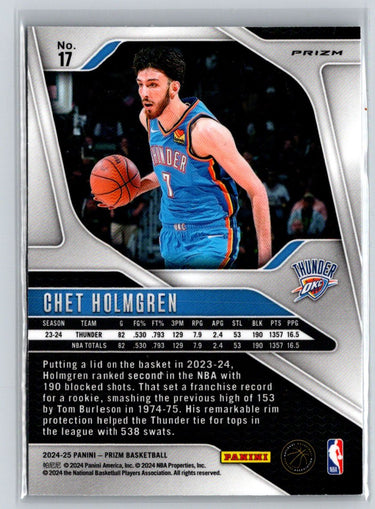 2024-25 Panini Prizm #17 Chet Holmgren Prizms Ice W18