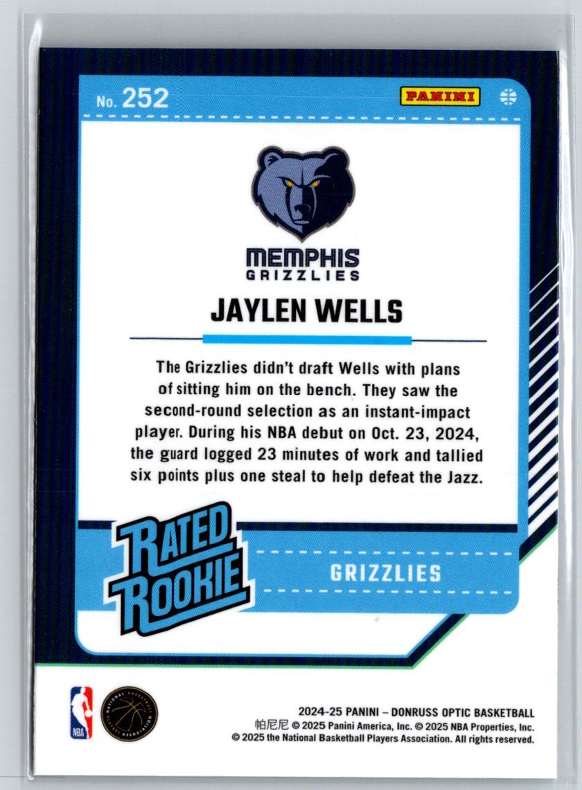 2024-25 Donruss Optic #252 Jaylen Wells W19