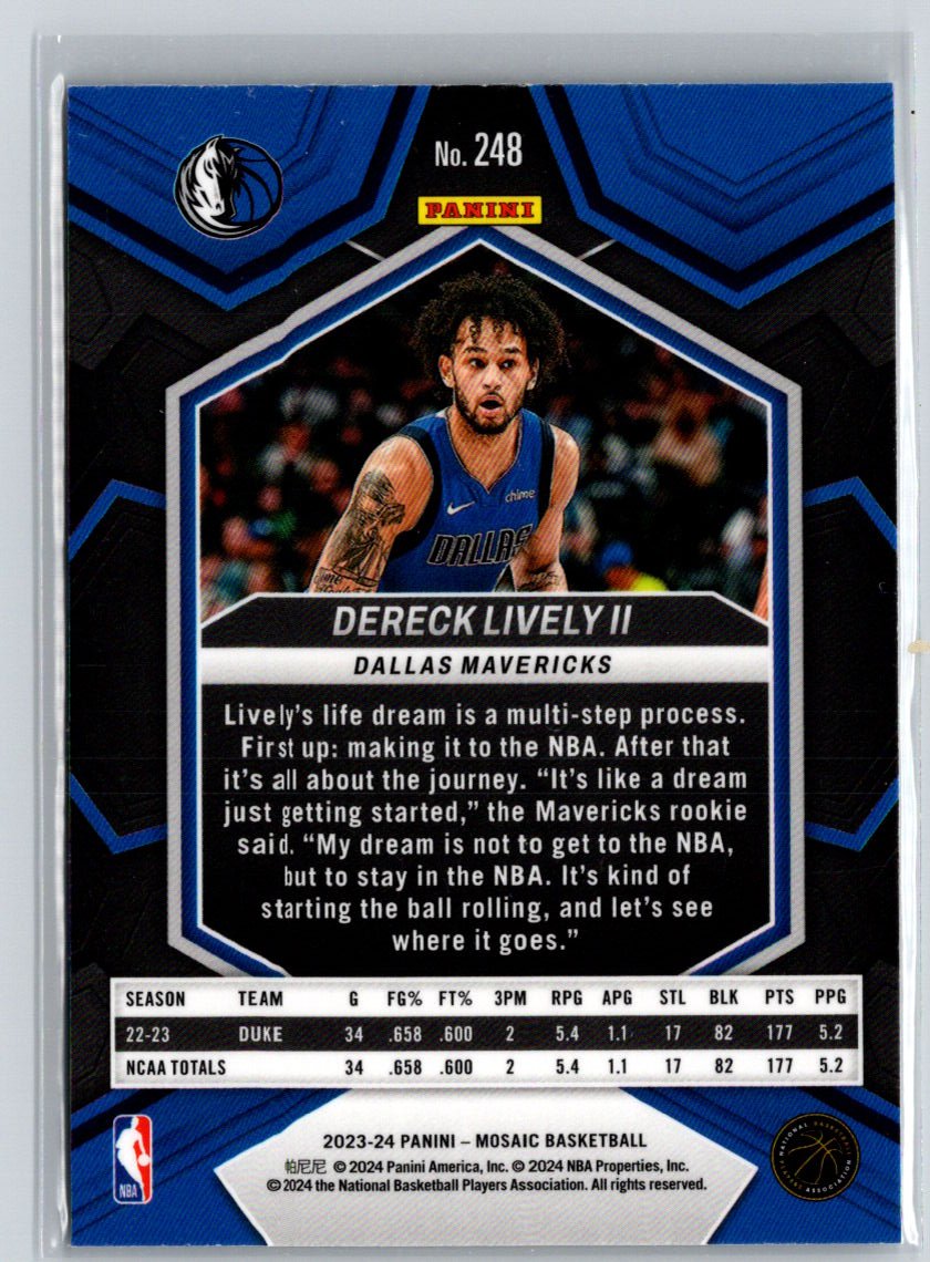 2023-24 Panini Mosaic #248 Dereck Lively II W20