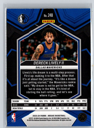 2023-24 Panini Mosaic #248 Dereck Lively II W20