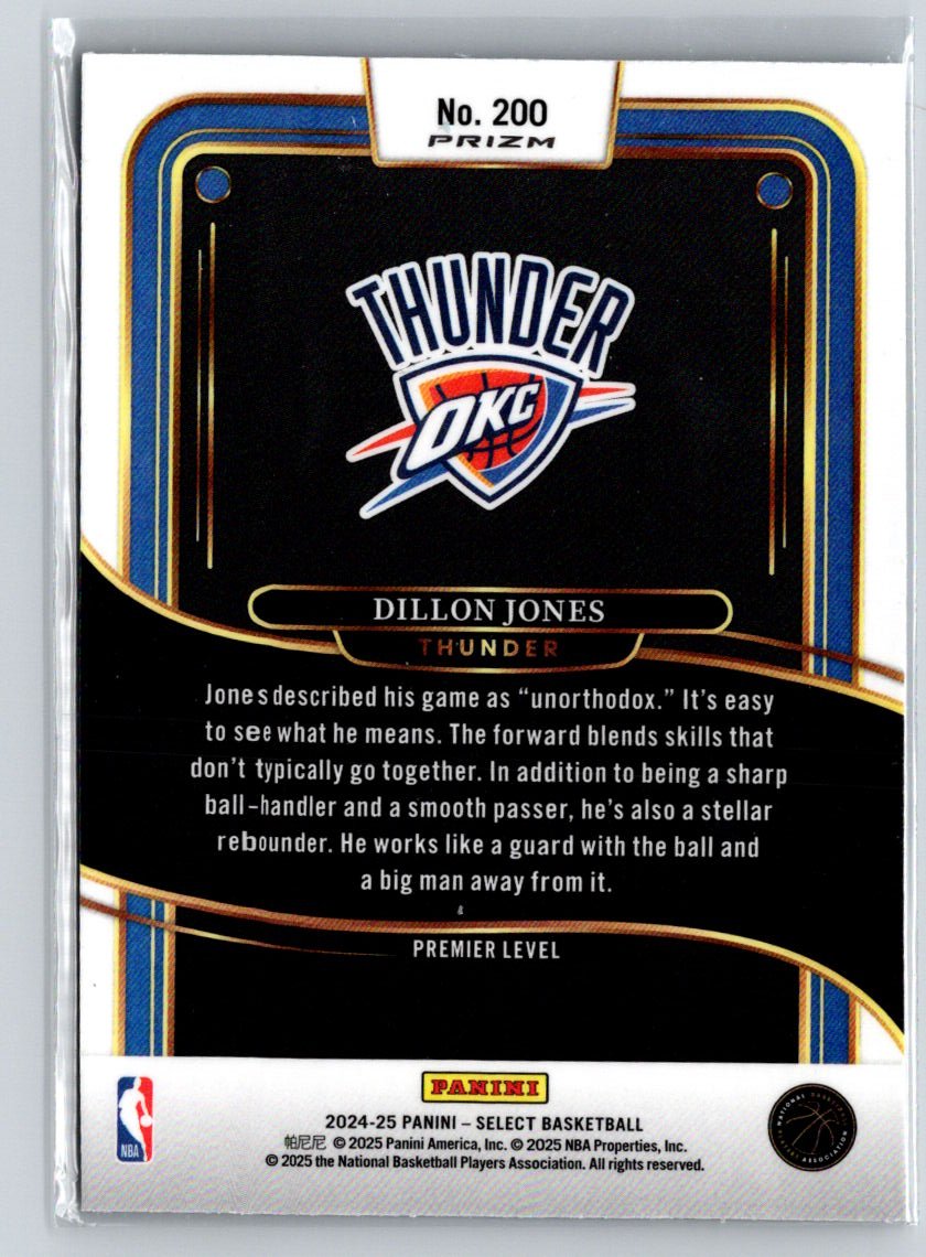 2024-25 Panini Select #200 Dillon Jones Blue Prizm W20