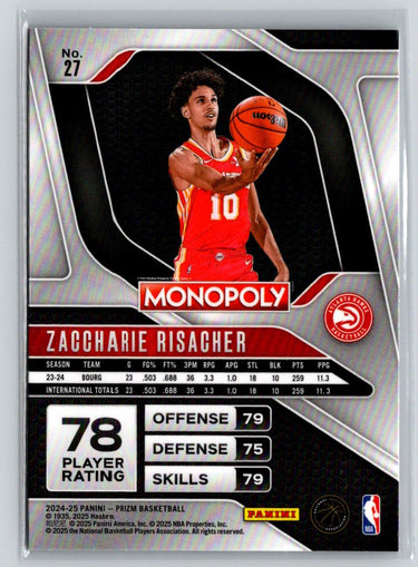 2024-25 Panini Prizm Monopoly #27 Zaccharie Risacher W69