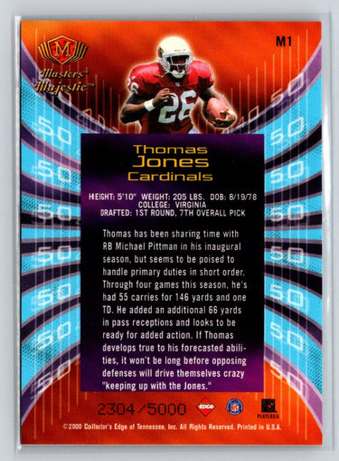 2000 Collector's Edge Masters #M1 Thomas Jones Majestic #/5000 W70