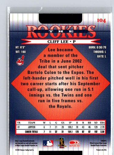 2002 Donruss The Rookies #104 Cliff Lee W70