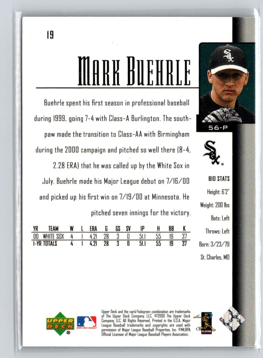 2001 Upper Deck #19 Mark Buehrle W70