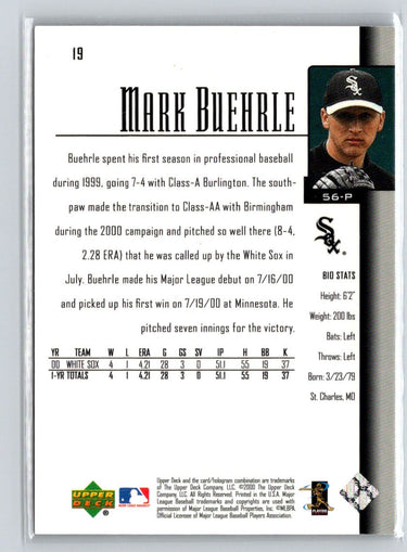 2001 Upper Deck #19 Mark Buehrle W70