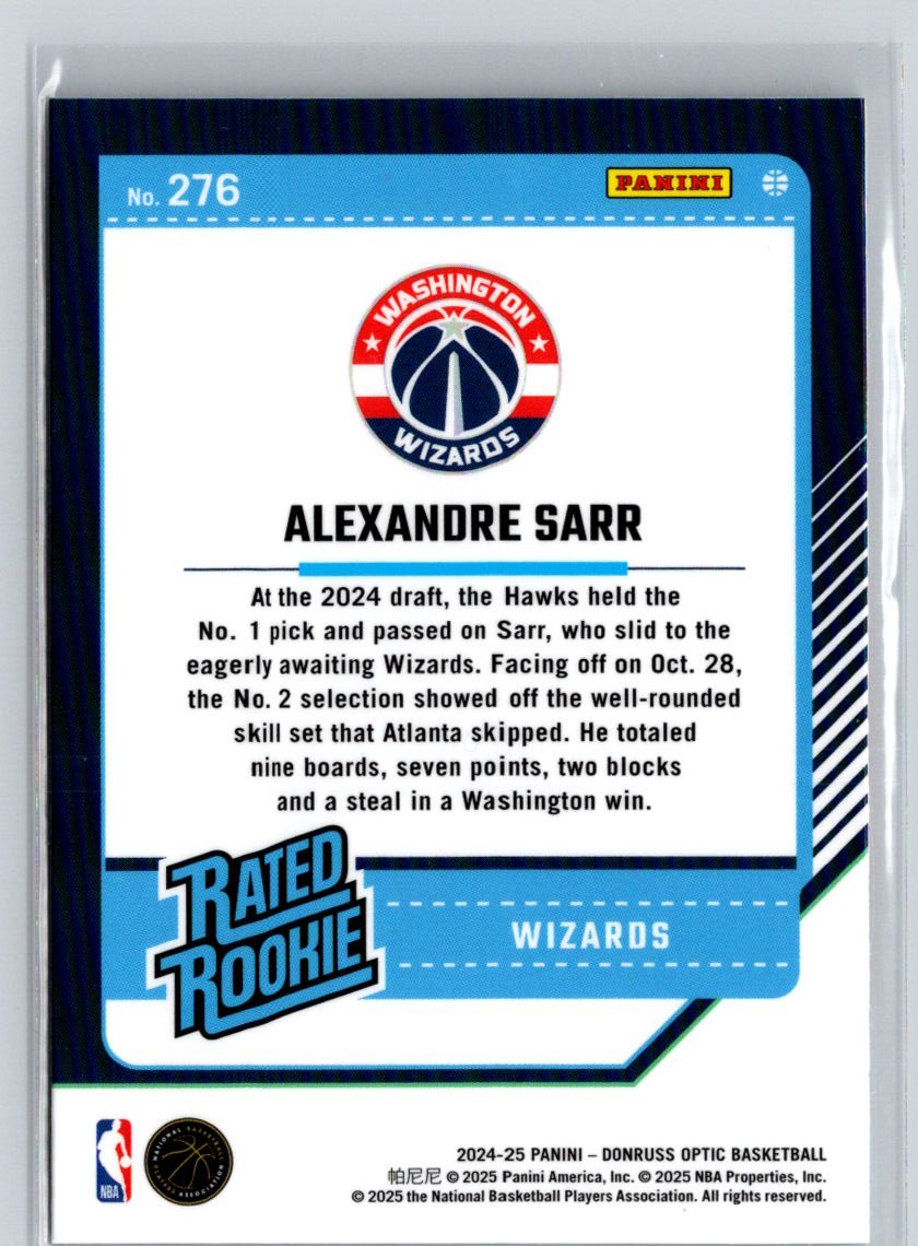2024-25 Donruss Optic #276 Alexandre Sarr W70