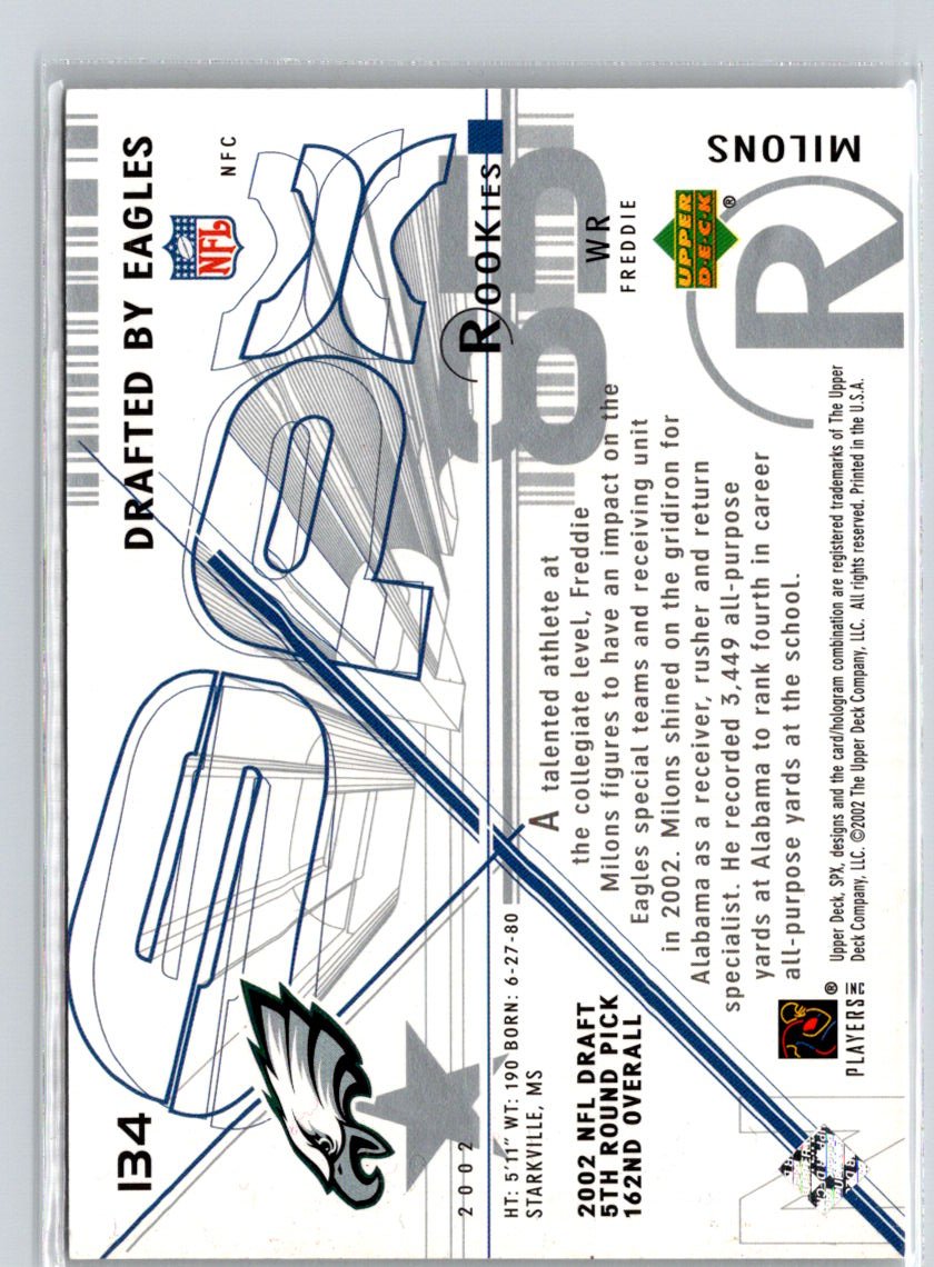 2002 SPx #134 Freddie Milons #/1500 X01
