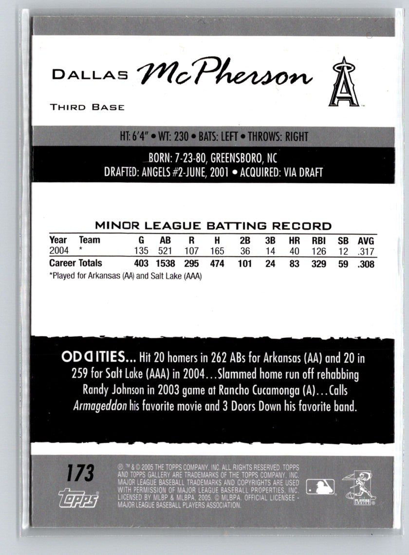 2005 Topps Gallery #173 Dallas McPherson X01