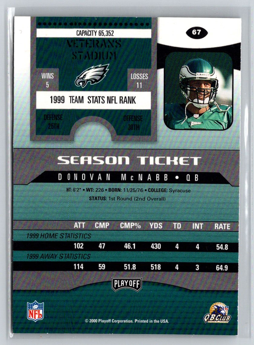 2000 Playoff Contenders #67 Donovan McNabb X01