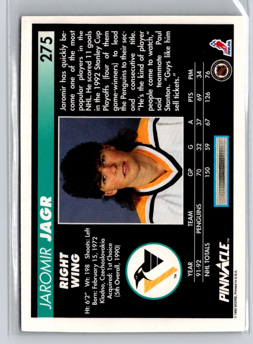 1992-93 Pinnacle #275 Jaromir Jagr X02