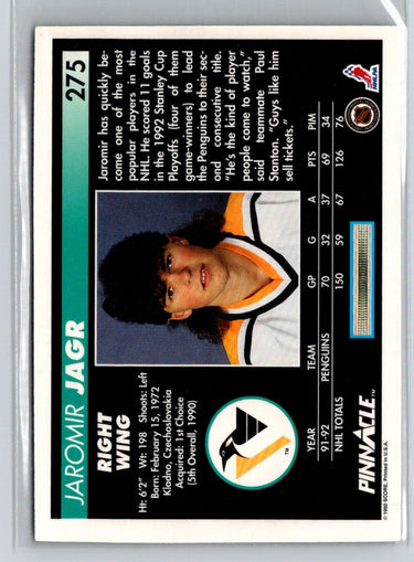 1992-93 Pinnacle #275 Jaromir Jagr X02