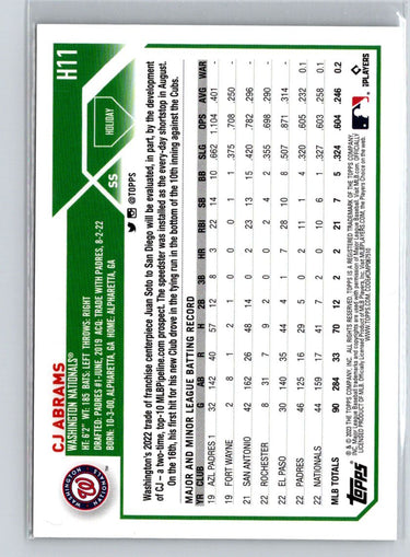 2023 Topps Holiday #H11 CJ Abrams X02