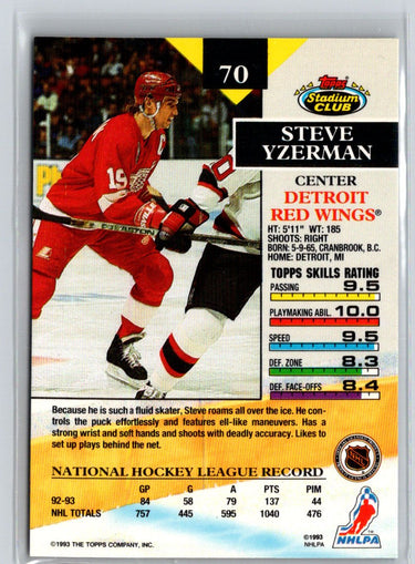 1993-94 Stadium Club #70 Steve Yzerman First Day Issue X02